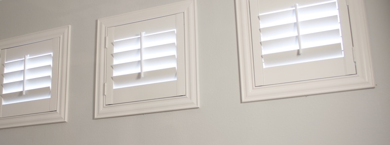 Small Windows in a Minneapolis Garage with Polywood Shutters